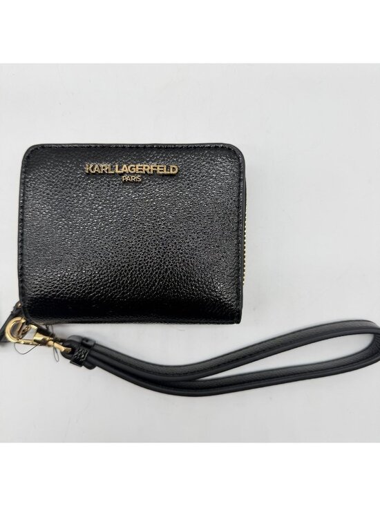 Karl Lagerfeld Accessories - KARL LAGERFELD zip around leather small bi-fold women's wallet - Black